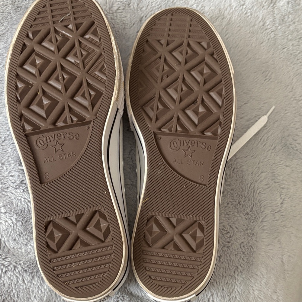 EUC Unisex Converse Cream Canvas All Star Lift Low Sneakers Size 6M/8W - Picture 8 of 8